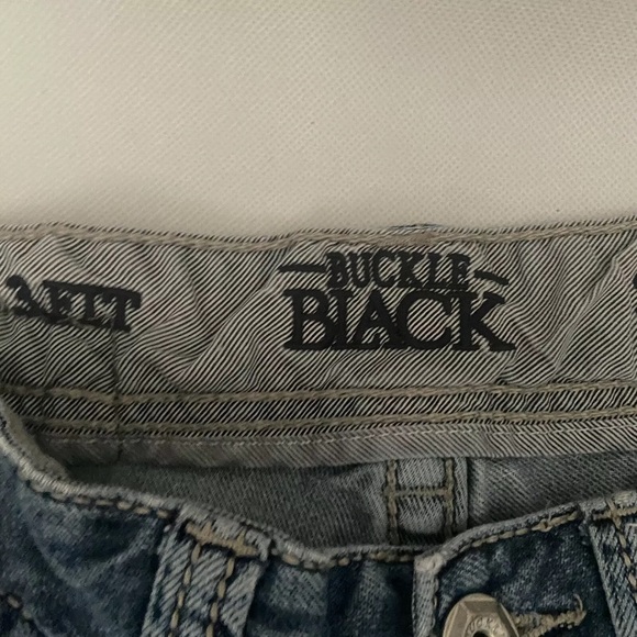 Buckle Black 3 FIT Jeans Mens 28 Denim Low Rise Thick Stitch Bootcut Medium Wash - Picture 3 of 11